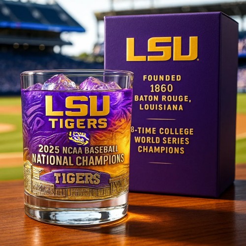 LSU Tigers 2025 NCAA National Champions Whiskey Glass