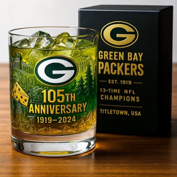  NFL Team Green Bay Packers 105th Anniversary Whiskey Glass