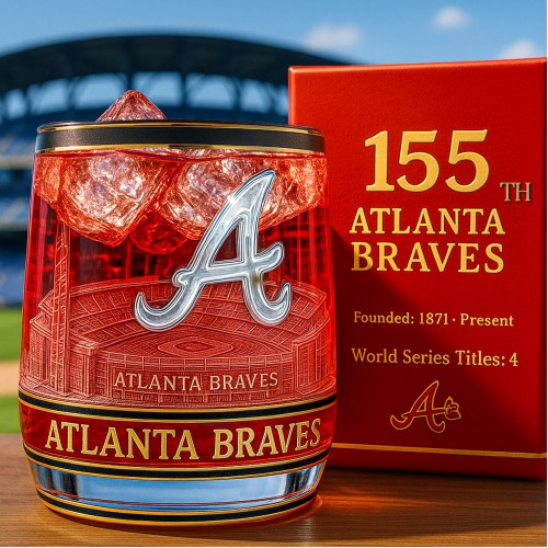 MLB Team Atlanta Braves 155th Anniversary Whiskey Glass