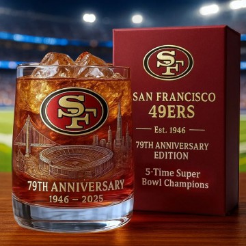 San Francisco 49ers 79th Anniversary Whiskey Glass