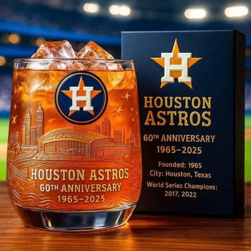 MLB Team Houston Astros 60th Anniversary Whiskey Glass