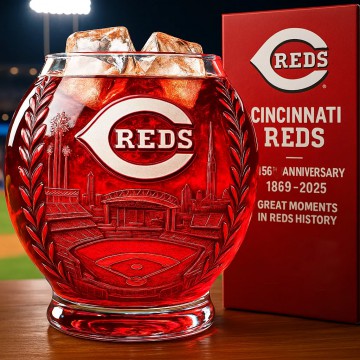 Cincinnati Reds 156th Anniversary Whiskey Glass