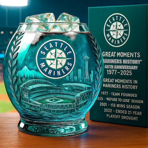 Seattle Mariners 48th Anniversary Whiskey Glass