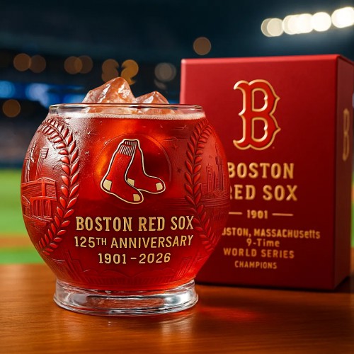 Boston Red Sox 125th Anniversary Whiskey Glass