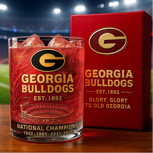Georgia Bulldogs National Champions Whiskey Glass