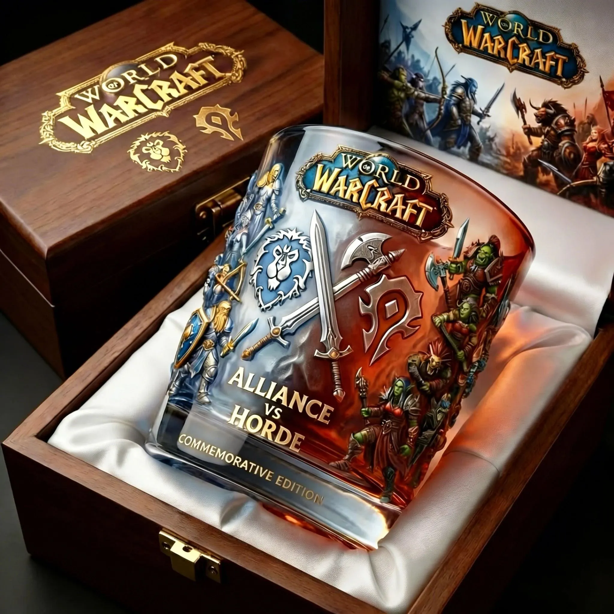 WoW Allianz gegen Horde Whisky Glas