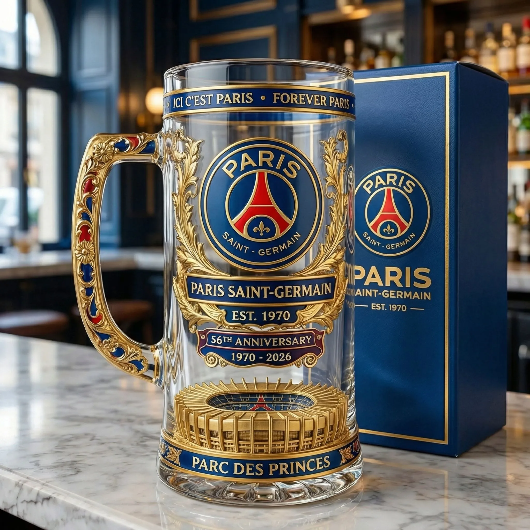 Paris Saint-Germain 56. Jahrestag Bier Stein Paris Saint-Germain 56. Jahrestag Bier Stein