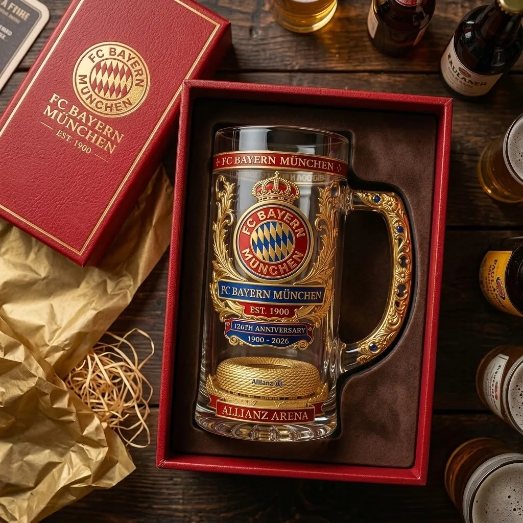 FC Bayern München 126. Jubiläum Bier Stein FC Bayern München 126. Jubiläum Bier Stein